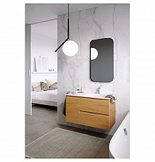 Комплект мебели дуб золотой 91,8 см Aqwella 5 Stars Accent ACC0109RDZ + Mal.09.04.D-R + RM0205BLK