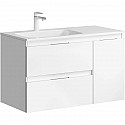 Тумба с раковиной белый глянец 91,8 см Aqwella 5 Stars Accent ACC0109LW + Mal.09.04.D-L Тумба с раковиной белый глянец 91,8 см Aqwella 5 Stars Accent ACC0109LW + Mal.09.04.D-L