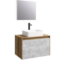 Комплект мебели дуб балтийский/ бетон светлый 80 см Aqwella 5 Stars Mobi MOB0108DB + MOB0708BS + 641945 + SM0208