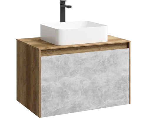 Заказать Тумба с раковиной дуб балтийский/ бетон светлый 80 см Aqwella 5 Stars Mobi MOB0108DB + MOB0708BS + 4640021064269 в магазине сантехники Santeh-Crystal.ru