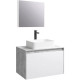 Приобрести Комплект мебели бетон светлый/ белый глянец 80 см Aqwella 5 Stars Mobi MOB0108BS + MOB0708W + 641945 + SM0208 в магазине сантехники Santeh-Crystal.ru