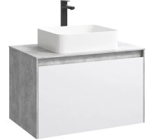 Тумба с раковиной бетон светлый/ белый глянец 80 см Aqwella 5 Stars Mobi MOB0108BS + MOB0708W + 4640021064269