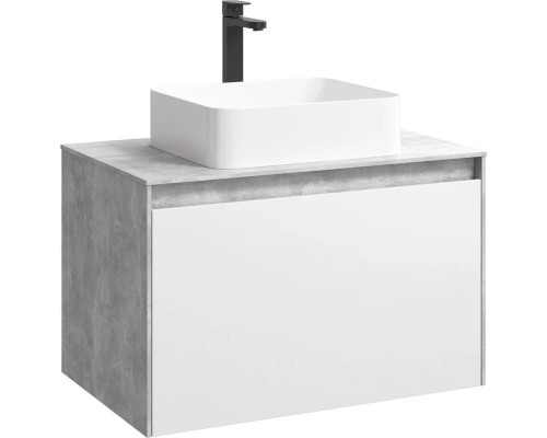 Купить Тумба с раковиной бетон светлый/ белый глянец 80 см Aqwella 5 Stars Mobi MOB0108BS + MOB0708W + 4640021064269 в магазине сантехники Santeh-Crystal.ru
