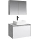 Приобрести Комплект мебели бетон светлый/ белый глянец 80 см Aqwella 5 Stars Mobi MOB0108BS + MOB0708W + 4640021064269 + MOB0408 + MOB0717BS в магазине сантехники Santeh-Crystal.ru