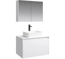 Комплект мебели белый глянец 80 см Aqwella 5 Stars Mobi MOB0108W + MOB0708W + 641945 + MOB0408 + MOB0717W