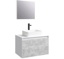 Комплект мебели белый глянец/ бетон светлый 80 см Aqwella 5 Stars Mobi MOB0108W + MOB0708BS + 4640021064269 + SM0208