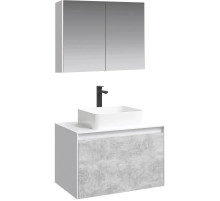 Комплект мебели белый глянец/ бетон светлый 80 см Aqwella 5 Stars Mobi MOB0108W + MOB0708BS + 4640021064269 + MOB0408 + MOB0717W