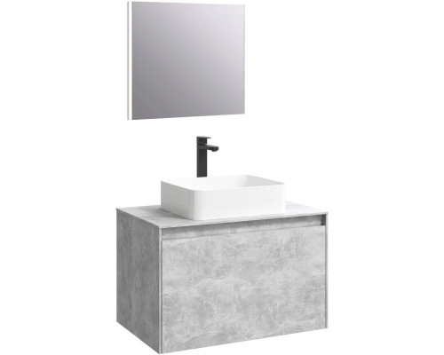 Купить Комплект мебели бетон светлый 80 см Aqwella 5 Stars Mobi MOB0108BS + MOB0708BS + 641945 + SM0208 в магазине сантехники Santeh-Crystal.ru