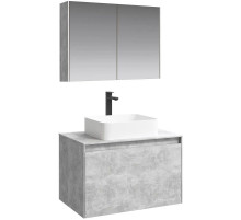 Комплект мебели бетон светлый 80 см Aqwella 5 Stars Mobi MOB0108BS + MOB0708BS + 4640021064269 + MOB0408 + MOB0717BS
