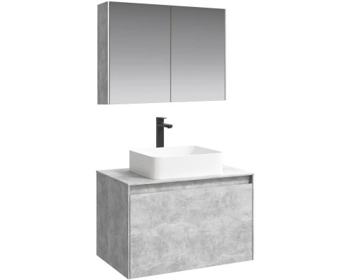 Заказать Комплект мебели бетон светлый 80 см Aqwella 5 Stars Mobi MOB0108BS + MOB0708BS + 4640021064269 + MOB0408 + MOB0717BS в магазине сантехники Santeh-Crystal.ru