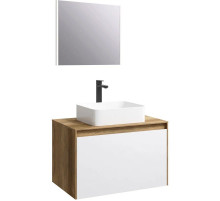 Комплект мебели дуб балтийский/ белый глянец 80 см Aqwella 5 Stars Mobi MOB0108DB + MOB0708W + 641945 + SM0208