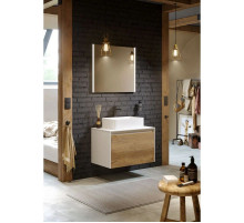 Комплект мебели белый глянец/ дуб балтийский 80 см Aqwella 5 Stars Mobi MOB0108W + MOB0708DB + 641945 + SM0208