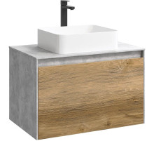 Тумба с раковиной бетон светлый/ дуб балтийский 80 см Aqwella 5 Stars Mobi MOB0108BS + MOB0708DB + 641945