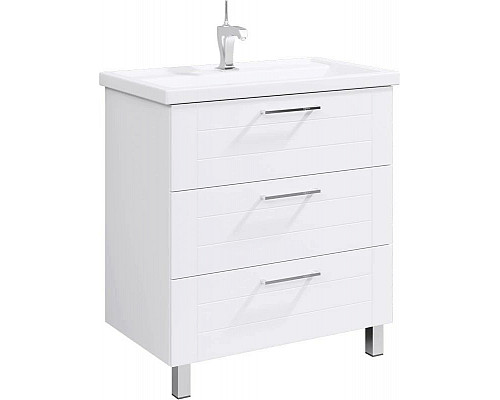 Заказать Тумба с раковиной белый глянец 81,5 см Aqwella Manchester MAN01083 + 4640021064733 в магазине сантехники Santeh-Crystal.ru