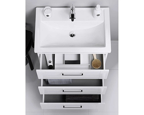 Заказать Тумба с раковиной белый глянец 81,5 см Aqwella Manchester MAN01083 + 4640021064733 в магазине сантехники Santeh-Crystal.ru