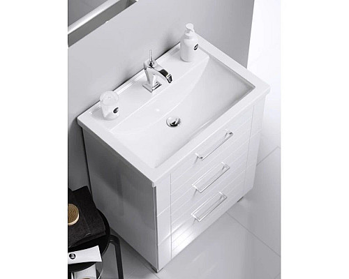 Заказать Тумба с раковиной белый глянец 81,5 см Aqwella Manchester MAN01083 + 4640021064733 в магазине сантехники Santeh-Crystal.ru