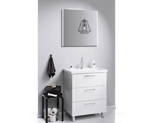 Заказать Тумба с раковиной белый глянец 81,5 см Aqwella Manchester MAN01083 + 4640021064733 в магазине сантехники Santeh-Crystal.ru