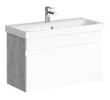 Тумба с раковиной белый глянец/бетон светлый 80 см Aqwella Smart SRT0108BS + UM-MOD80SL/1