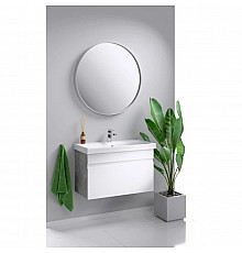 Комплект мебели белый глянец/бетон светлый 80 см Aqwella Smart SRT0108BS + UM-MOD80SL/1 + RM0208W