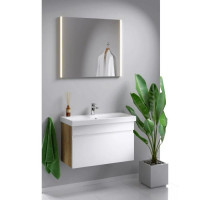 Комплект мебели белый глянец/дуб балтийский 80 см Aqwella Smart SRT0108DB + UM-MOD80SL/1 + SM0208