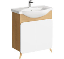 Тумба с раковиной дуб золотой/белый матовый 76 см Aqwella Basic BAS0107DZ + 4620008197371