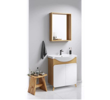 Комплект мебели дуб золотой/белый матовый 76 см Aqwella Basic BAS0107DZ + 4620008197371 + BAS0207DZ