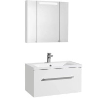 Комплект мебели белый глянец 80 см Акватон Мадрид 1A126801MA010 + 1A70493KPR010 + 1A175202MA010