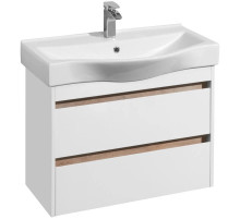 Тумба с раковиной белый глянец/дуб эндгрейн 80 см Акватон Нортон 1A2489K0NT010