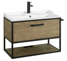 Тумба с раковиной дуб кантри/черный 80 см Акватон Лофт Фабрик 1A2424K0LTDY0