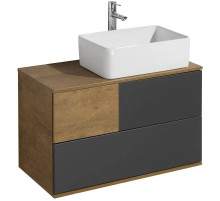 Тумба с раковиной дуб кантри/антрацит 85 см Акватон Терра 1A2472K1TEKA0