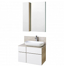 Комплект мебели дуб эндгрейн/белый матовый 80 см Акватон Мишель 1A244501MIX40 + 1A253203MIX40 + 1AX169WBXX000 + 1A253902MIX40 + 1A244303MIX40