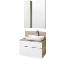 Комплект мебели дуб эндгрейн/белый матовый 80 см Акватон Мишель 1A244501MIX40 + 1A253003MIX40 + 1AX169WBXX000 + 1A253902MIX40 + 1A244303MIX40