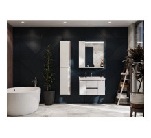 Комплект мебели белый глянец/грецкий орех 80 см Акватон Рене 1A258601NRC80 + 1WH302251 + 1A222502NRC80