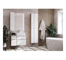 Комплект мебели дуб эндгрейн/белый матовый 80 см Акватон Мишель 1A244501MIX40 + 1A253203MIX40 + 732700B000 + 1A253902MIX40 + 1A244303MIX40