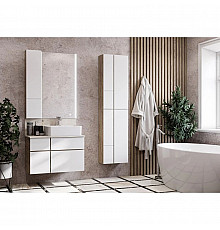 Комплект мебели дуб эндгрейн/белый матовый 80 см Акватон Мишель 1A244501MIX40 + 1A253003MIX40 + 732700B000 + 1A253902MIX40 + 1A244303MIX40