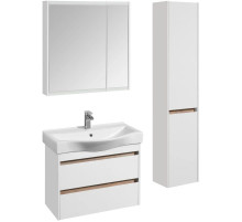 Комплект мебели белый глянец/дуб эндгрейн 80 см Акватон Нортон 1A248901NT010 + 1WH302422 + 1A249202NT010