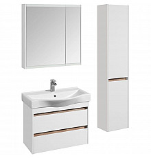 Комплект мебели белый глянец/дуб эндгрейн 80 см Акватон Нортон 1A248901NT010 + 1WH302422 + 1A249202NT010