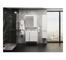 Комплект мебели белый глянец 80 см Акватон Стоун 1A228201SX010 + 1WH302251 + 1A228302SX010