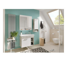 Комплект мебели белый глянец/дуб крафт 80 см Акватон Флай 1A237401FAX10 + 1WH302251 + 1A237702FAX10