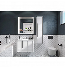 Комплект мебели белый матовый 80 см Акватон Ривьера 1A239001RVX20 + 732799C000 + 1A239102RVX20