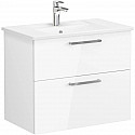 Тумба с раковиной белый глянец 80 см VitrA Root 66306 Тумба с раковиной белый глянец 80 см VitrA Root 66306