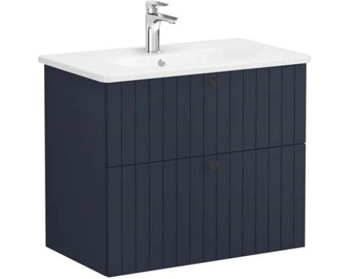 Приобрести Тумба с раковиной темно-синий матовый 80,5 см Vitra Root Groove 69441 в магазине сантехники Santeh-Crystal.ru