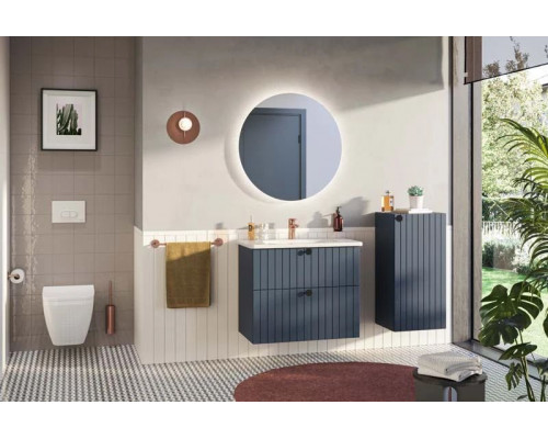 Приобрести Тумба с раковиной темно-синий матовый 80,5 см Vitra Root Groove 69441 в магазине сантехники Santeh-Crystal.ru