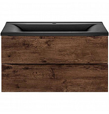 Тумба с раковиной темный дуб 90 см Vincea Mia VMC-2MA900RW + VCB-3M900B