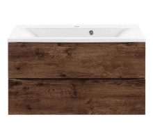 Тумба с раковиной темный дуб 90 см Vincea Mia VMC-2MA900RW + VCB-3M900W