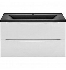 Тумба с раковиной белый глянец 90 см Vincea Mia VMC-2MA900GW + VCB-3M900B