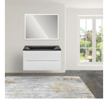 Комплект мебели белый глянец 90 см Vincea Mia VMC-2MA900GW + VCB-3M900B + VLM-3VN900