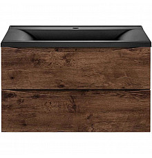 Тумба с раковиной темный дуб 80 см Vincea Mia VMC-2MA800RW + VCB-3M800B