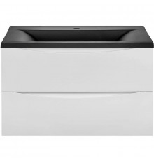 Тумба с раковиной белый глянец 80 см Vincea Mia VMC-2MA800GW + VCB-3M800B