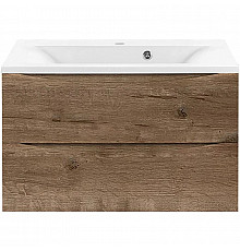 Тумба с раковиной дуб винтаж 75 см Vincea Mia VMC-2MA750VO + VCB-3M750W